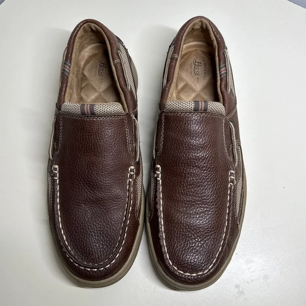 Bass & Co Size 10,5 M Men's Brown Leather Slip-on Co. Baron 3 Loafers Shoes